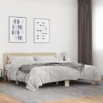 vidaXL sonoma tölgyszínű szerelt fa és fém ágykeret 180 x 200 cm (3280178)