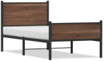 vidaXL barna tölgy színű fém ágykeret matrac nélkül 90 x 190 cm (4007950)