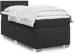 vidaXL fekete műbőr rugós ágy matraccal 100 x 200 cm (3288408)