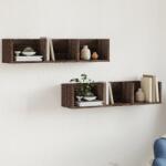 vidaXL 2 db barna tölgyszínű szerelt fa faliszekrény 75x18x16, 5 cm (840442)