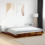 vidaXL füstös tölgyszínű szerelt fa ágykeret 150 x 200 cm (3281186)