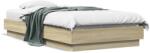 vidaXL sonoma tölgy színű ágykeret LED-világítással 90x190 cm (839541)