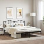 vidaXL fekete fém ágykeret fejtámlával 183 x 213 cm (373794)
