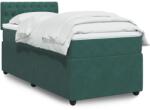vidaXL sötétzöld bársony rugós ágy matraccal 80 x 200 cm (3287599)