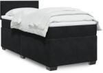 vidaXL fekete bársony rugós ágy matraccal 80 x 200 cm (3286158)