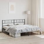 vidaXL fekete fém ágykeret fejtámlával 200 x 200 cm (355274)