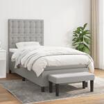 vidaXL világosszürke szövet rugós ágy matraccal 90x190 cm (3136877)