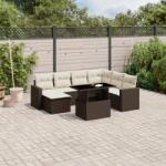 vidaXL 8 részes barna polyrattan kerti ülőgarnitúra párnákkal (3267443)