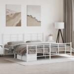 vidaXL fehér fém ágykeret fej- és lábtámlával 193 x 203 cm (355634)