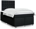 vidaXL fekete szövet rugós ágy matraccal 120 x 200 cm (3290471)