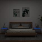 vidaXL 2 db betonszürke fali éjjeliszekrény LED-világítással (836833)