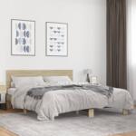 vidaXL sonoma tölgyszínű szerelt fa és fém ágykeret 200 x 200 cm (3280128)