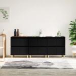 vidaXL 3 db fekete szerelt fa tálalószekrény 60 x 35 x70 cm (3185768)