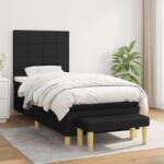 vidaXL fekete szövet rugós ágy matraccal 100 x 200 cm (3137135)
