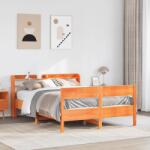 vidaXL viaszbarna tömör fenyőfa ágy matrac nélkül 160 x 200 cm (3306923)