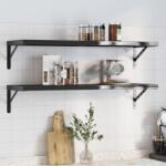 vidaXL 2 db fekete rozsdamentes acél fali polc 100 x 30 cm (3214512)