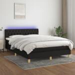 vidaXL fekete szövet rugós és LED-es ágy matraccal 140x190 cm (3133951)