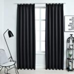 vidaXL 2 db fekete sötétítőfüggöny kampókkal 140 x 225 cm (134415)