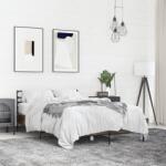 vidaXL barna tölgyszínű szerelt fa és fém ágykeret 120 x 190 cm (3280071)