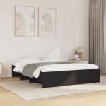 vidaXL fekete szerelt fa ágykeret 150 x 200 cm (3295647)