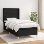 vidaXL fekete szövet rugós ágy matraccal 90x190 cm (3132035)