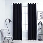 vidaXL 2 db fekete bársony sötétítőfüggöny gyűrűkkel 140 x 225 cm (134489) - vidaxl