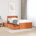 vidaXL viaszbarna tömör fenyőfa ágy matrac nélkül 75 x 190 cm (846809)