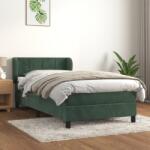 vidaXL sötétzöld bársony rugós ágy matraccal 90x190 cm (3127466)