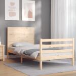 vidaXL tömör fa ágykeret fejtámlával Small Single (3194596)