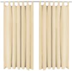 vidaXL 2 db bézs mikroszatén függöny karikákkal 140 x 175 cm (132216)