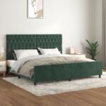 vidaXL sötétzöld bársony ágykeret matrac nélkül 200x200 cm (3125961)