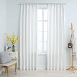vidaXL 2 db törtfehér sötétítőfüggöny kampókkal 140 x 175 cm (134485)