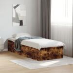 vidaXL füstös tölgyszínű szerelt fa ágykeret 100 x 200 cm (3281053)
