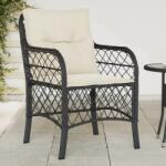 vidaXL 2 db fekete polyrattan kerti szék párnával (365152)