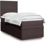 vidaXL sötétbarna szövet rugós ágy matraccal 80 x 200 cm (3294179)