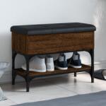 vidaXL barna tölgy színű szerelt fa cipőtároló pad 62 x 32 x 45 cm (835171)