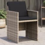 vidaXL 4 db világosszürke polyrattan kerti szék párnával (4007440)