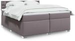 vidaXL szürke műbőr rugós ágy matraccal 200 x 200 cm (3286138)