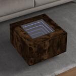 vidaXL füstös tölgy szerelt fa dohányzóasztal LED-del 60 x 60 x 40 cm (847571)