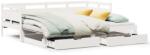 vidaXL fehér kihúzható heverő fiókokkal matrac nélkül 90 x 190 cm (3302236) - vidaxl