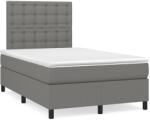 vidaXL sötétszürke szövet rugós és LED-es ágy matraccal 120x190 cm (3270226)