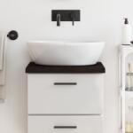 vidaXL sötétbarna kezelt tömör fa fürdőszobai pult 40x30x(2-4) cm (3156186)