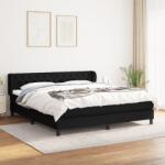 vidaXL fekete szövet rugós ágy matraccal 160x200 cm (3126495)