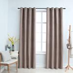 vidaXL 2 db tópszínű sötétítőfüggöny fémgyűrűkkel 140 x 175 cm (134476)