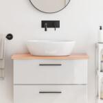vidaXL világosbarna kezelt tömör fa fürdőszobai pult 80x30x2 cm (3156113)