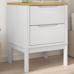 vidaXL FLORO fehér tömör fenyőfa éjjeliszekrény 45 x 39 x 57 cm (374003)