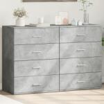 vidaXL 2 db betonszürke szerelt fa tálalószekrény 60 x 39 x 80 cm (3276626) - vidaxl