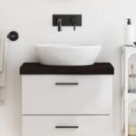 vidaXL sötétbarna kezelt tömör fa fürdőszobai pult 60x40x(2-6) cm (3156202)