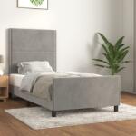 vidaXL világosszürke bársony ágykeret matrac nélkül 90x190 cm (3125666)