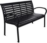 vidaXL fekete acél és WPC kerti pad 116 cm (319578)